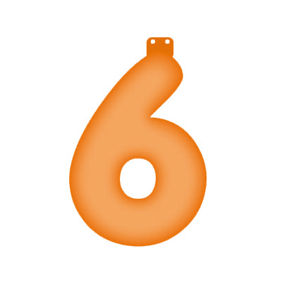 Image of Oranje opblaas cijfer 6