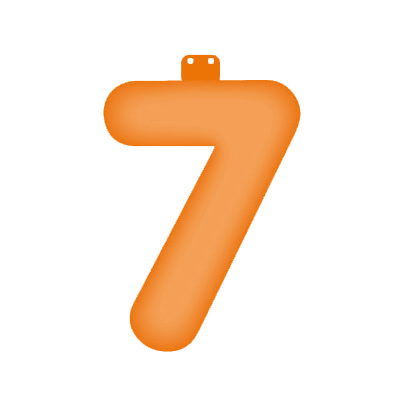 Image of Oranje opblaas cijfer 7