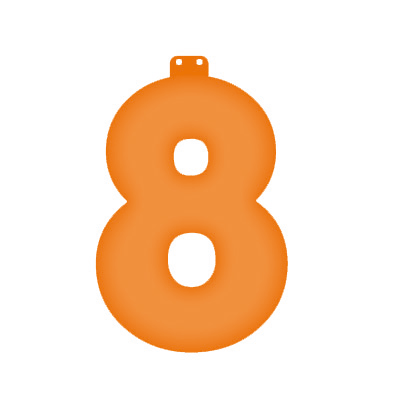 Image of Oranje opblaas cijfer 8
