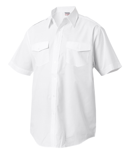 Image of Overhemden wit piloot korte mouw