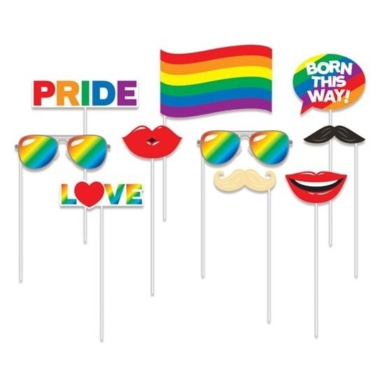 10x Foto props regenboog-Gay Pride thema
