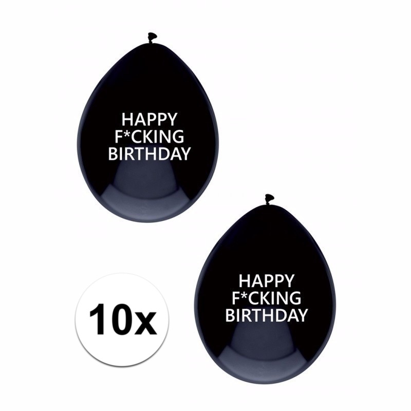 10x Grove ballonnen Fucking Birthday