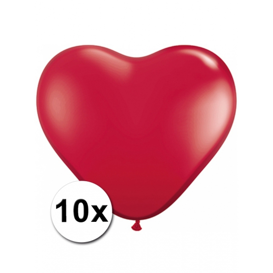 10x Hartjes ballonnen rood
