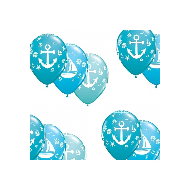10x stuks Marine/maritiem thema party ballonnen