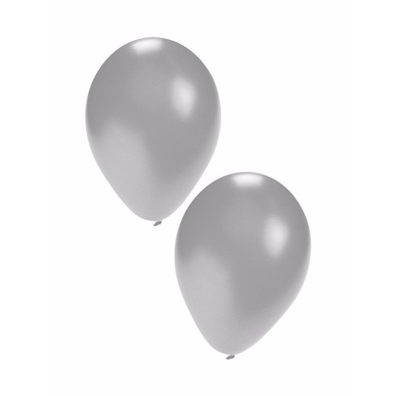 10x stuks Zilveren party ballonnen 27 cm
