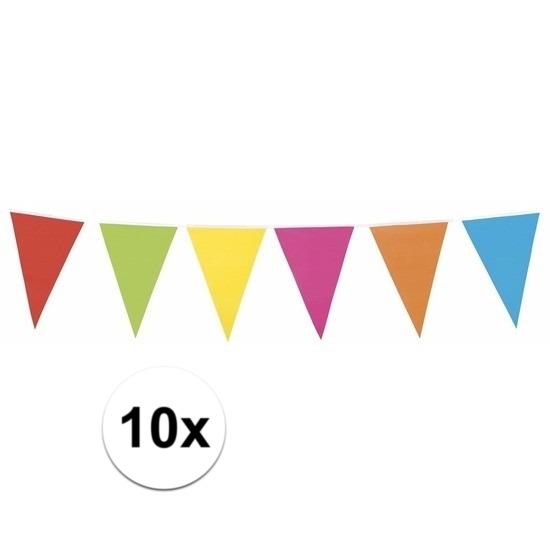 10x XL vlaggenlijn gekleurd 10 meter