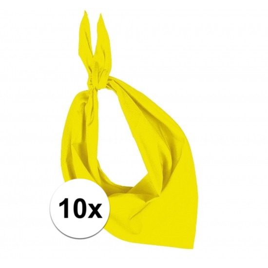 10x Zakdoek bandana geel