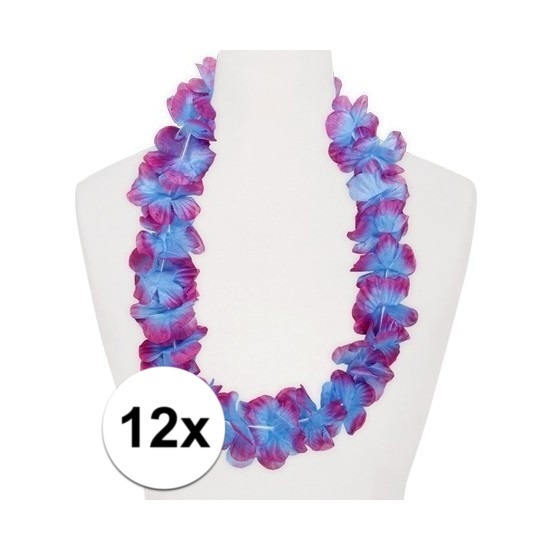 12x Hawaii slinger paars/blauw