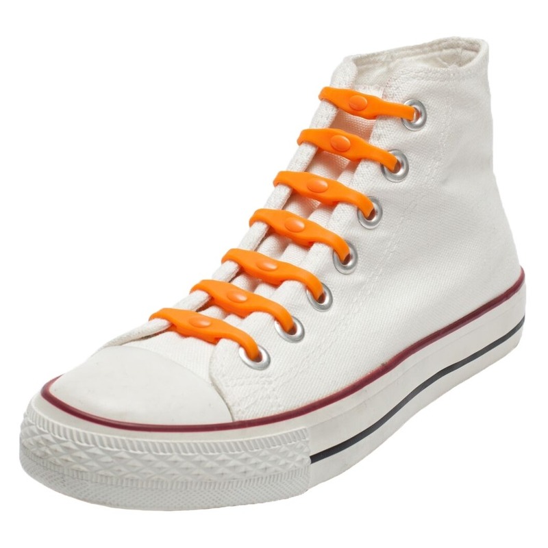 14x Shoeps elastische veters oranje voor kinderen/volwassenen