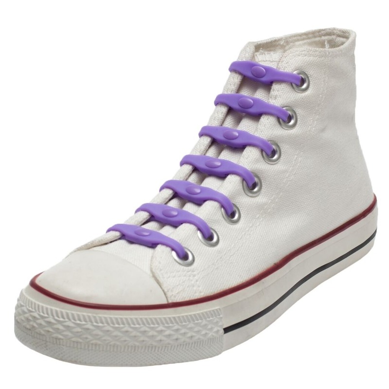 14x Shoeps elastische veters paars voor kinderen/volwassenen