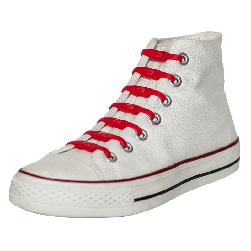 14x Shoeps elastische veters rood voor kinderen/volwassenen