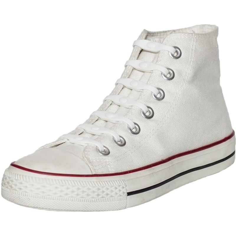 14x Shoeps elastische veters wit voor kinderen/volwassenen