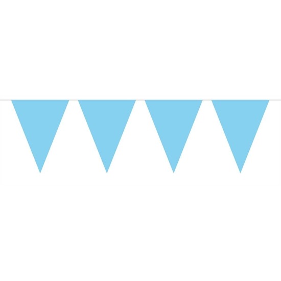 1x Mini vlaggenlijn - slinger Baby Blauw 300 cm