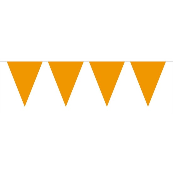 1x Mini vlaggenlijn - slinger oranje 300 cm