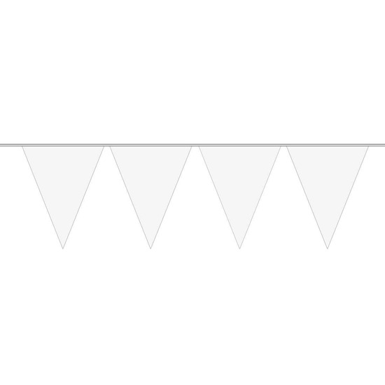 1x Mini vlaggenlijn - slinger wit 300 cm