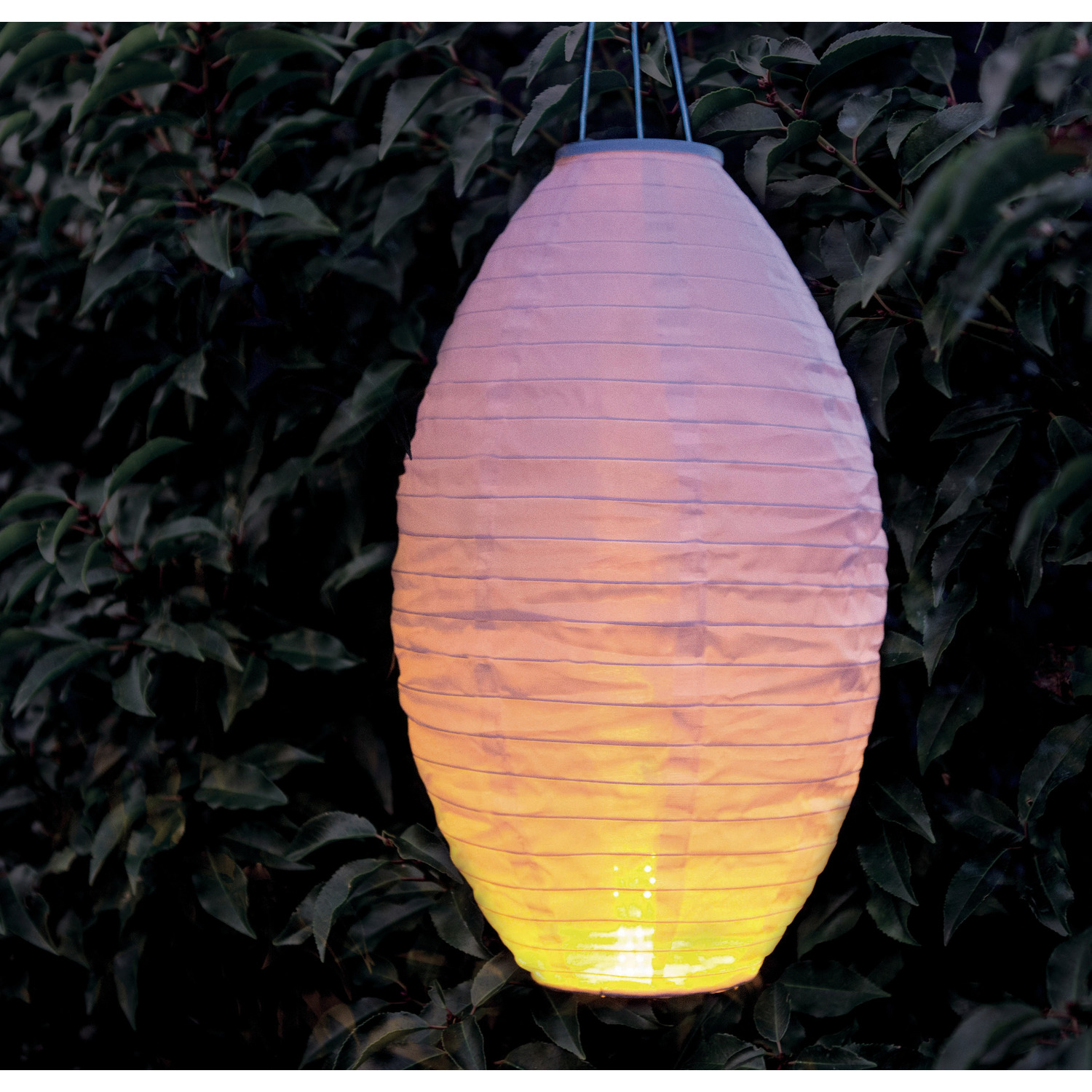 1x stuks luxe solar lampion/lampionnen wit met realistisch vlameffect 30 x 50 cm