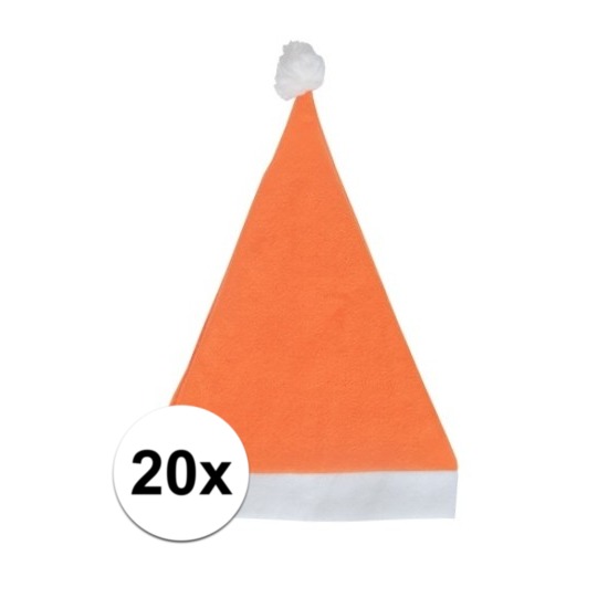 20x Oranje voordelige kerstmuts voor volwassenen