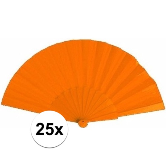 25x Spaanse handwaaiers oranje 23 cm