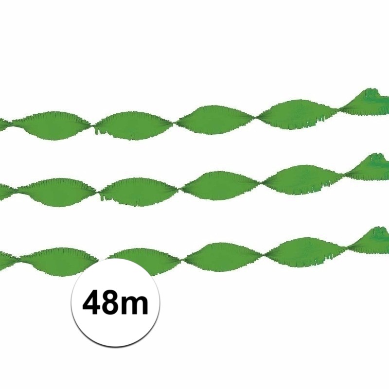 2x Feest of verjaardag versiering slinger groen 24 m