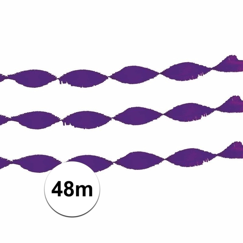 2x Feest of verjaardag versiering slinger paars 24 m