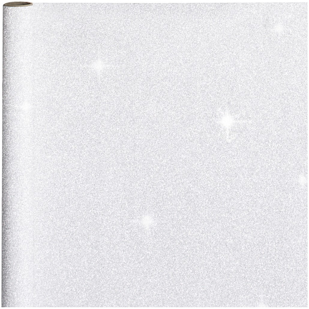2x stuks cadeaupapier/inpakpapier zilver met glitters 400 x 70 cm