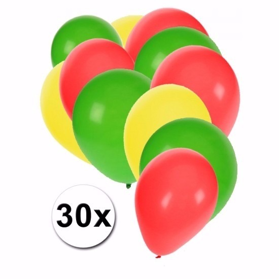 30x Ballonnen in Boliviaanse kleuren