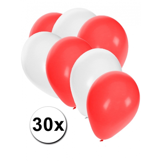 30x Ballonnen in Poolse kleuren