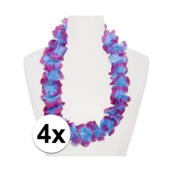 4x Hawaii slinger paars/blauw