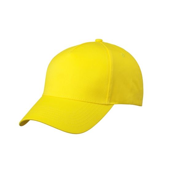 5-panel baseball petjes /caps in de kleur geel voor volwassenen