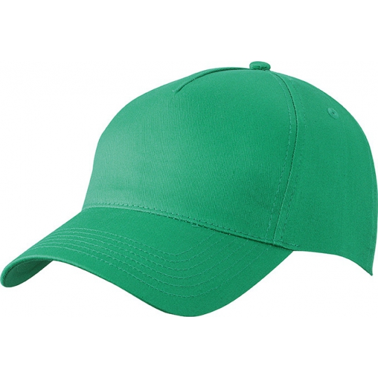 5-panel baseball petjes /caps in de kleur groen voor volwassenen