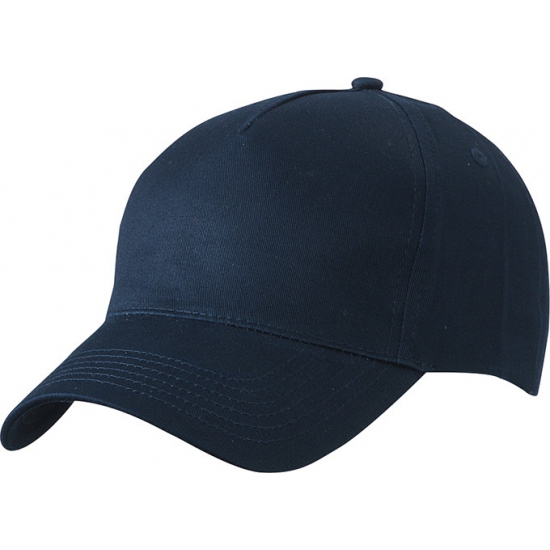 5-panel baseball petjes /caps in de kleur navy blauw voor volwassenen