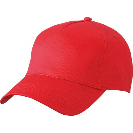 5-panel baseball petjes /caps in de kleur rood voor volwassenen