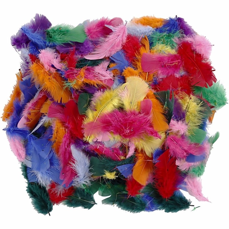 50 gram gekleurde decoratie veren