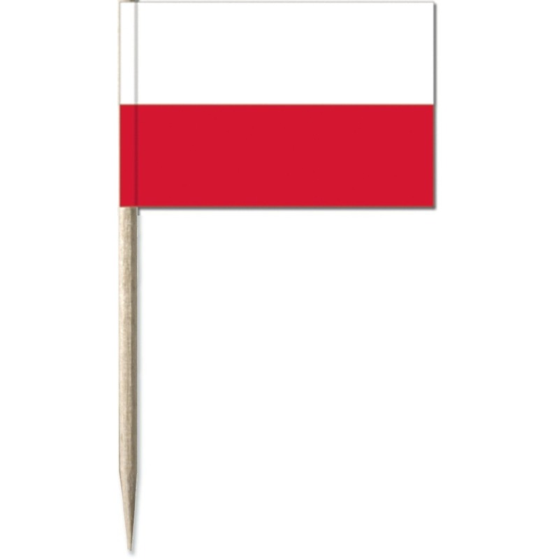 50x Cocktailprikkers Polen 8 cm vlaggetje landen decoratie