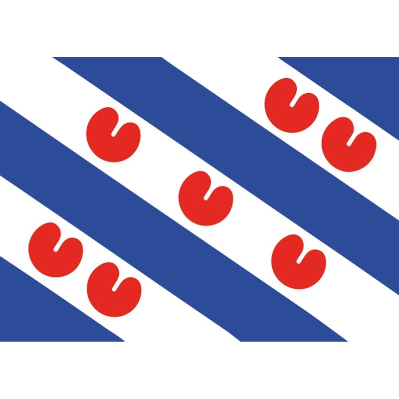 5x Friesland vlag stickers 7.5 x 50 cm