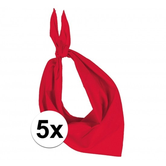 5x Zakdoek bandana rood
