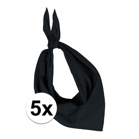 5x Zakdoek bandana zwart