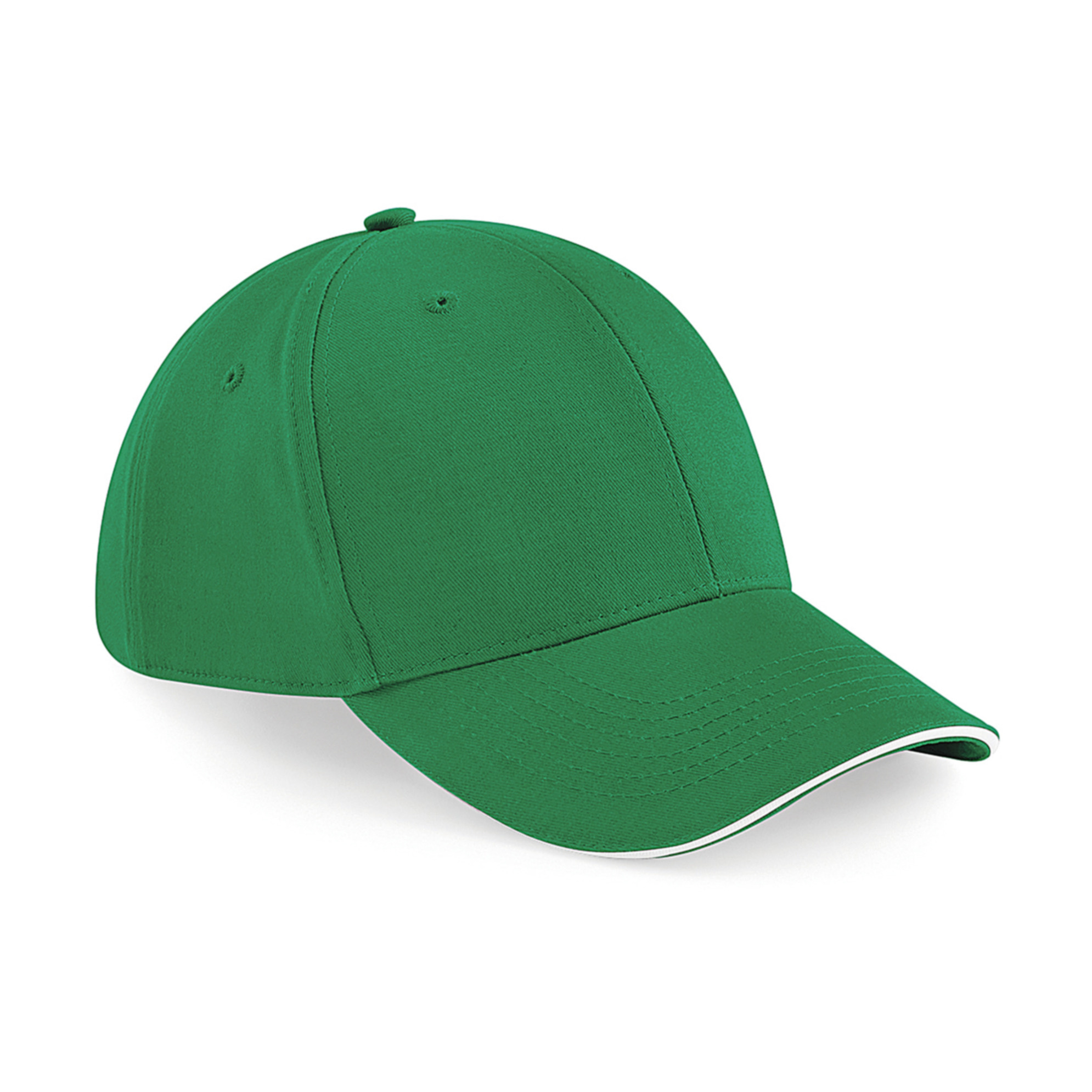 6-panel baseballcap groen/wit voor volwassenen