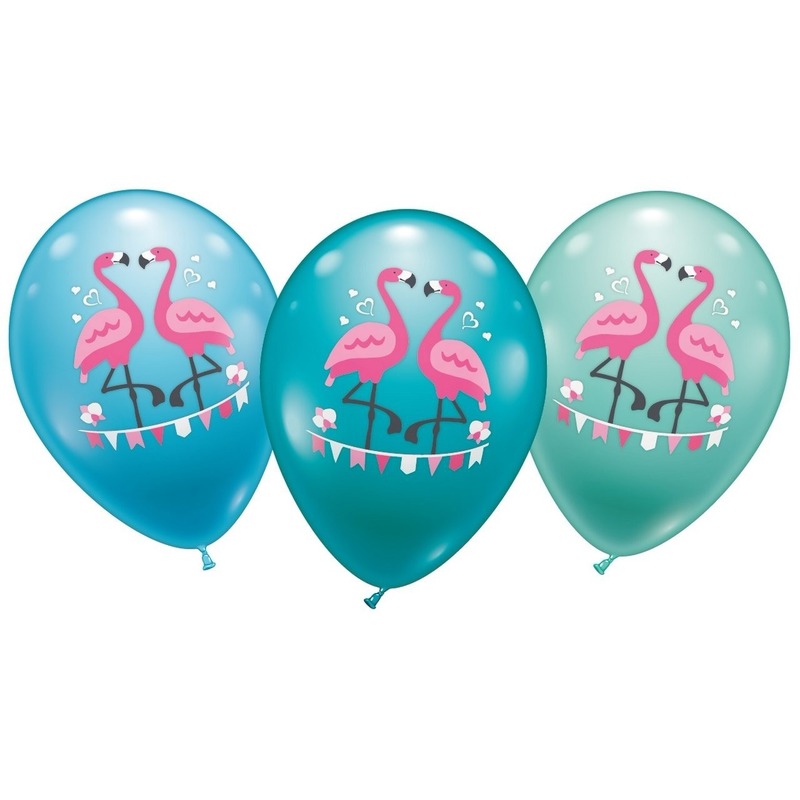 6x stuks Flamingo thema ballonnen 28 cm