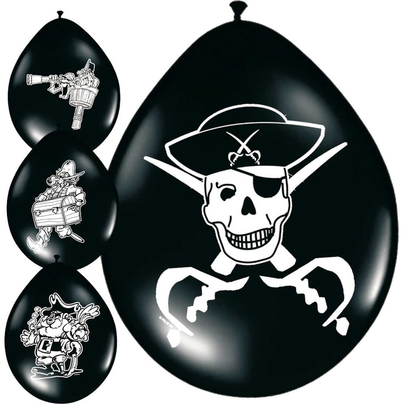 8x stuks Piraten ballonnen versiering