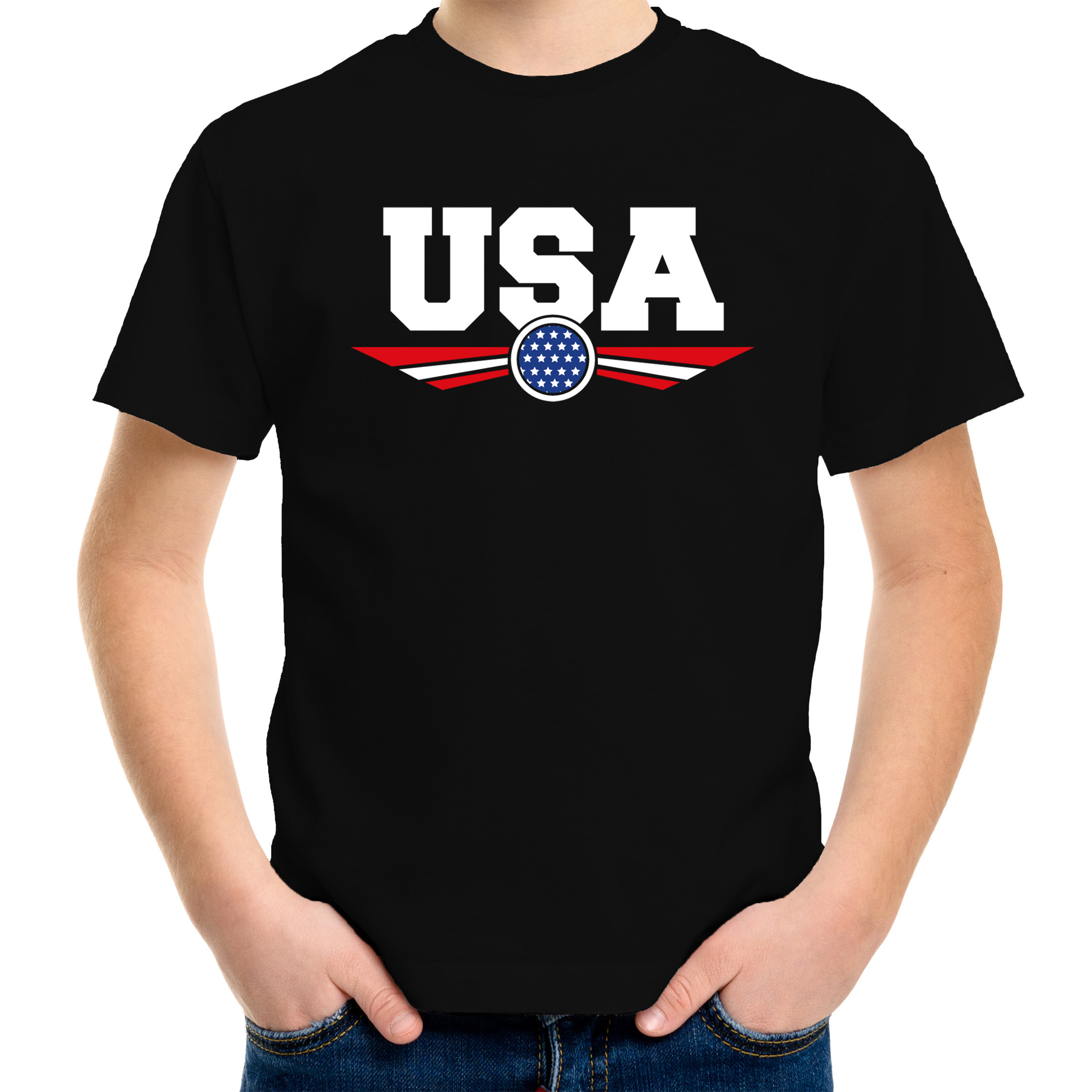 Amerika / America / usa landen t-shirt zwart kids
