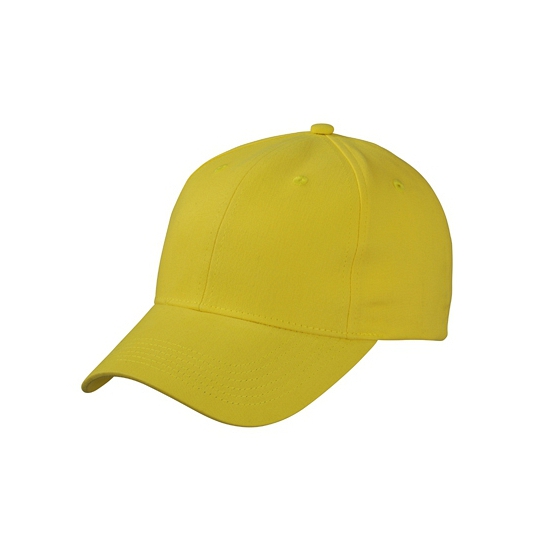 Baseball cap 6-panel geel voor volwassenen