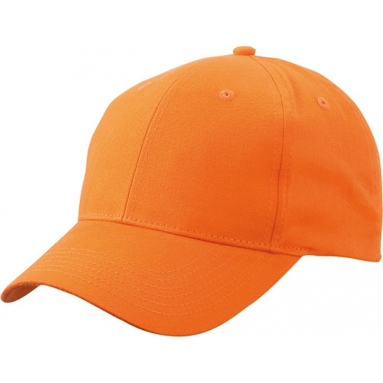 Baseball cap 6-panel oranje voor volwassenen