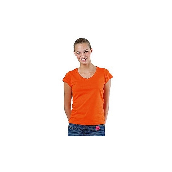 Basic dames shirts bodyfit oranje