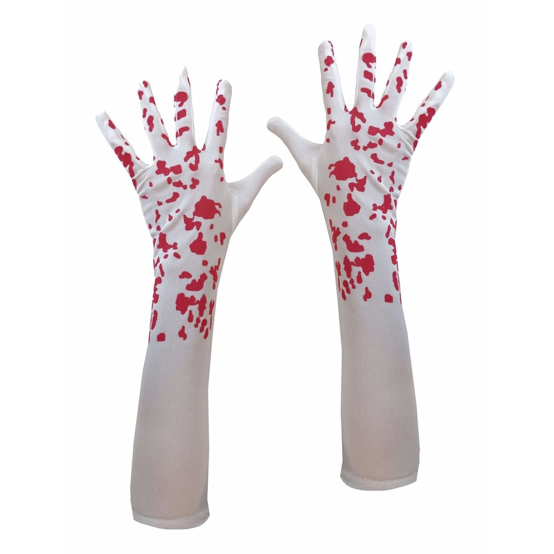 Bebloede witte handschoenen voor dames