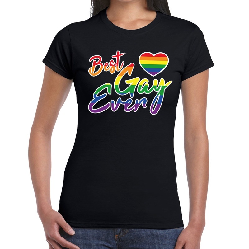 Best Gay ever gay pride t-shirt zwart voor dames