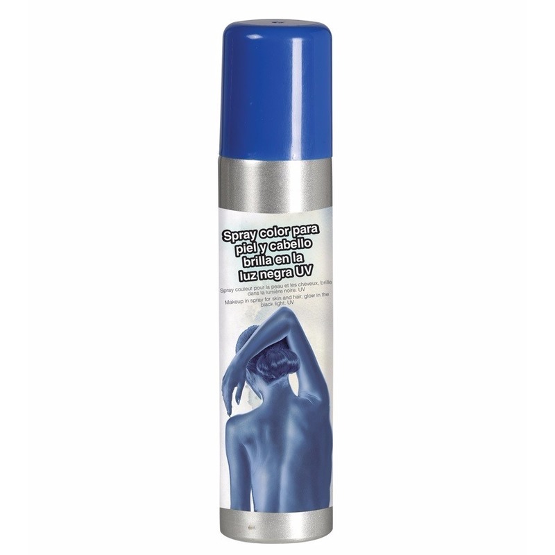 Blauwe bodypaint spray/body- en haarspray