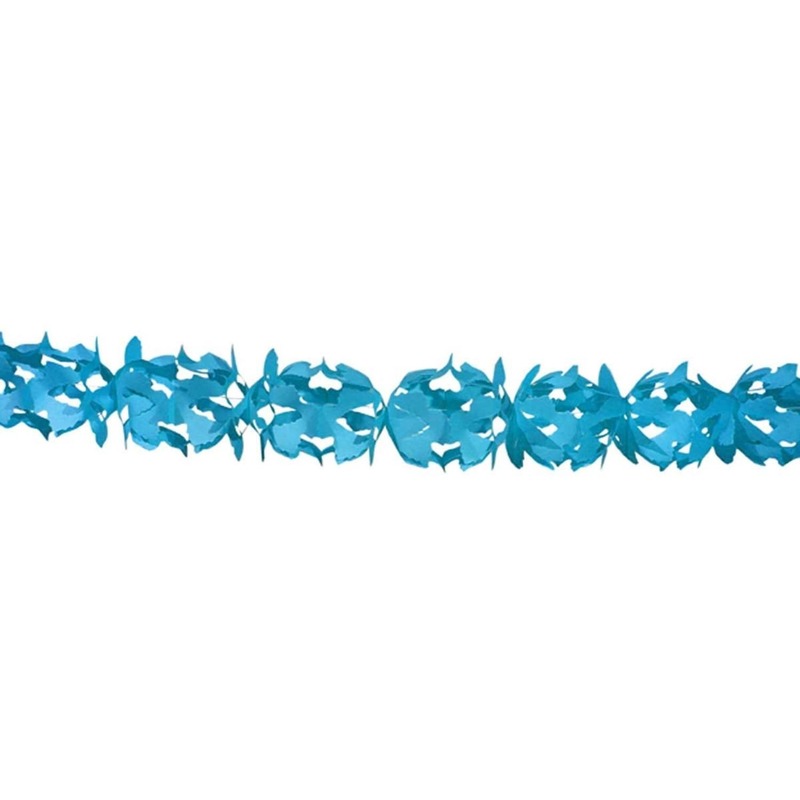 Blauwe feest versiering slinger 6 meter