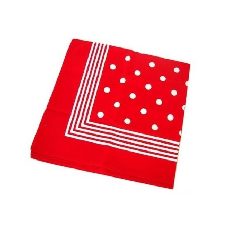 Boeren zakdoek - rood - met stippen - 55 x 55 cm