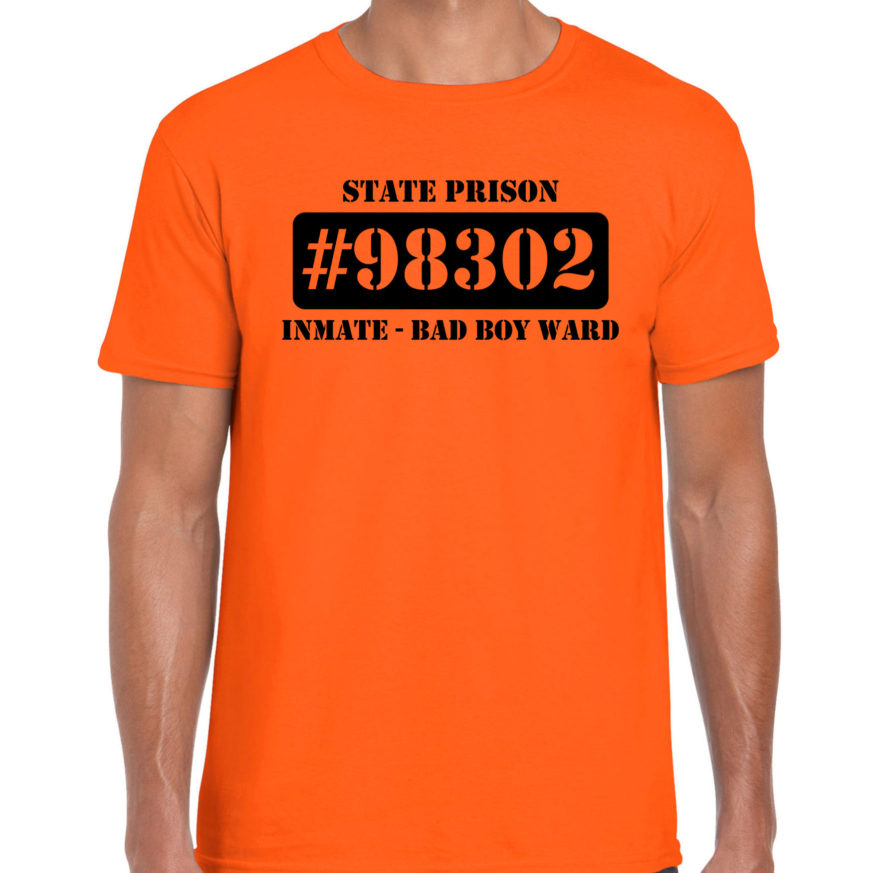 Boeven / gevangenen bad boy ward verkleed shirt oranje heren
